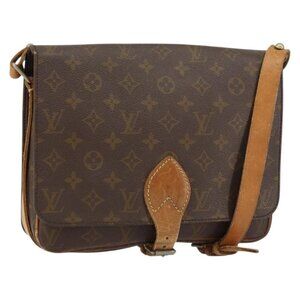 Authentic LOUIS VUITTON Monogram Cartouchiere GM Shoulder Bag M51252 LV